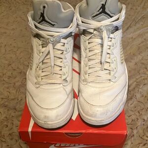 White Metallic Jordan 5s